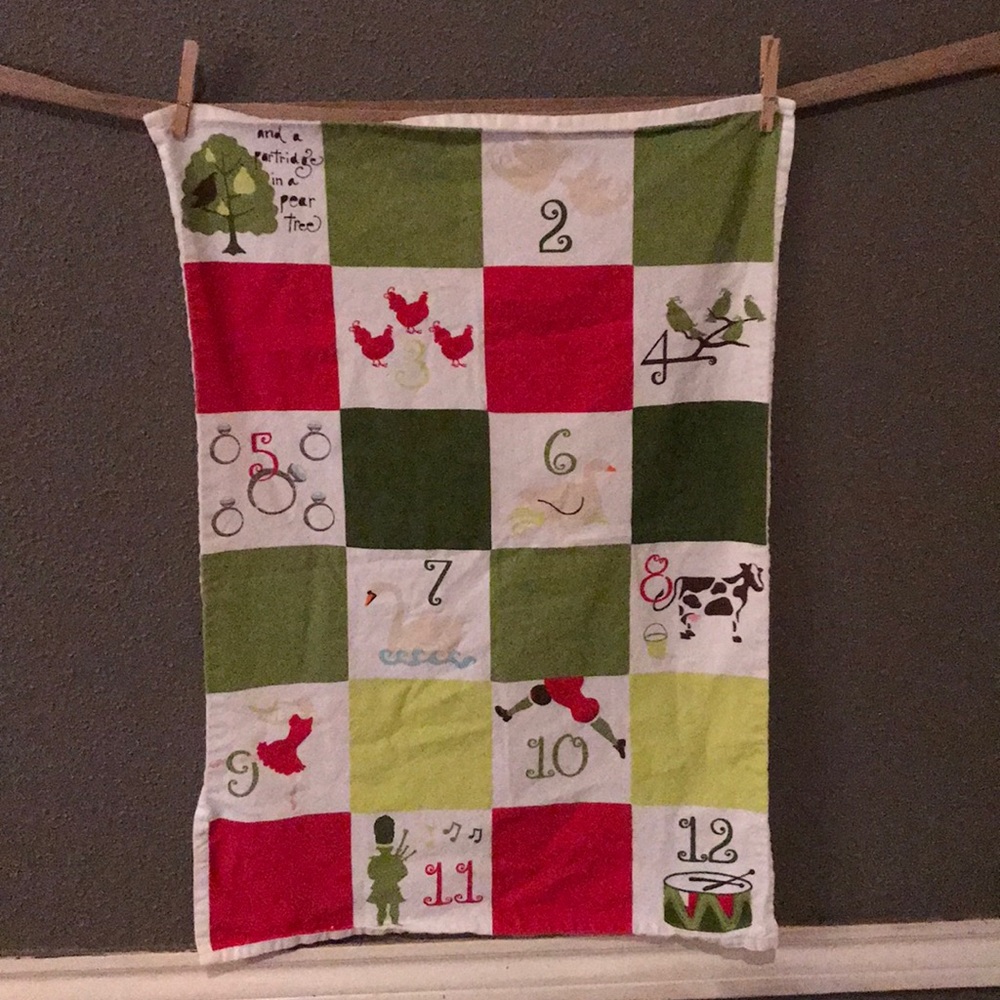 Crate & Barrel 12 Days Dish Towel - Picture 3 of 10